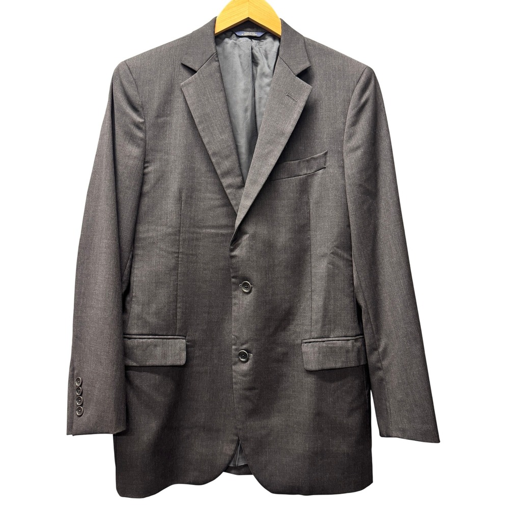 Brooks Brothers Sport Coat Mens 39 L Fitzgerald Grey Estrato Wool Made in USA